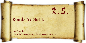 Komán Solt névjegykártya